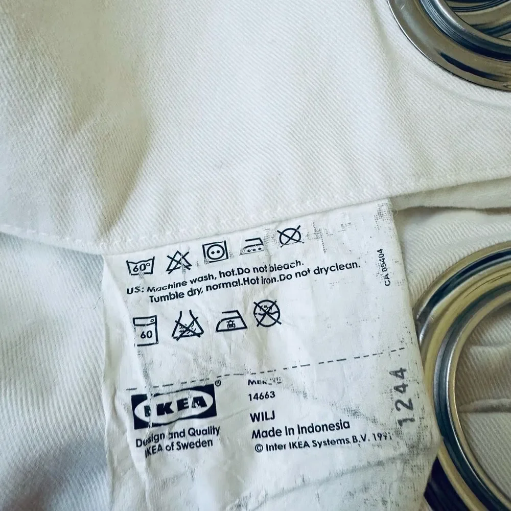 IKEA Wilj 2-pc Solid White Grommet Curtain Panels Set